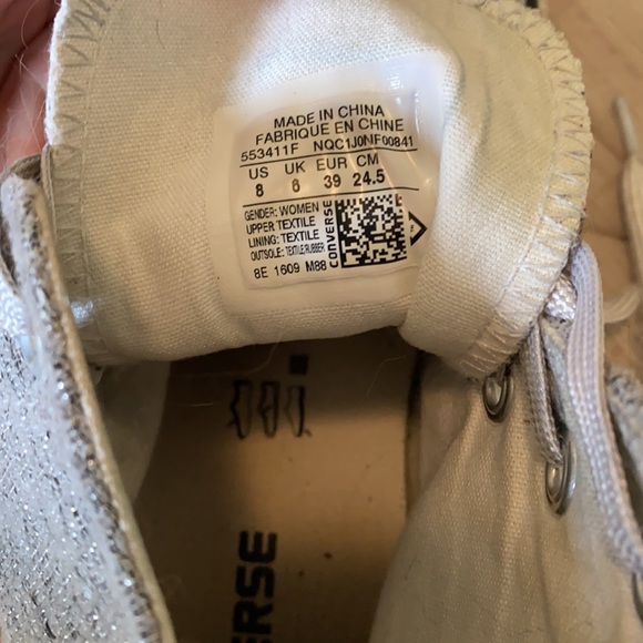 Silver and grey converse high tops. - Picture 5 of 7